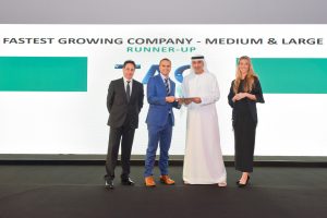 The Armored Group Honored as One of the Fastest Growing Companies by Ras Al Khaimah Free Trade Zone Three Men And One Woman Together Screen