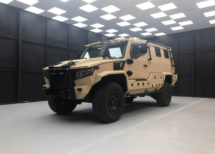 Armored military vehicle display